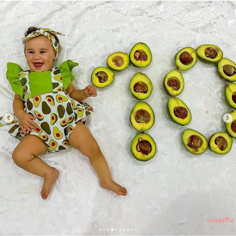 KidsW 2 Pcs Newborn Summer Outfits Beb Ni as Aguacate Fresa