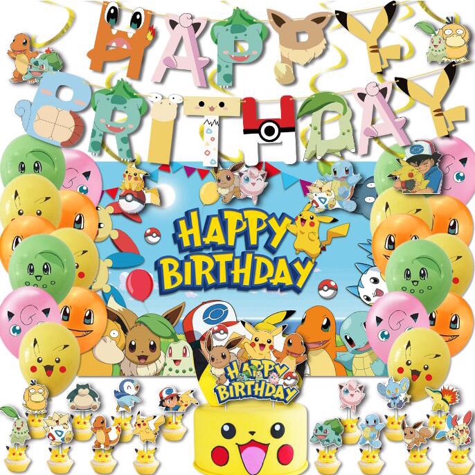 Decoración Fiesta Pokemon  Fiesta pokemon, Fiesta de cumpleaños pokemon,  Decoracion cumpleaños pokemon