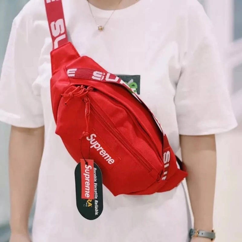 Supreme 18ss Messenger Bag Men s and Women s Fashion Shoulder Bag New Student Chest Pack Sports Waist Bag Korean Style Disco Jumping q4bK Shopee Colombia