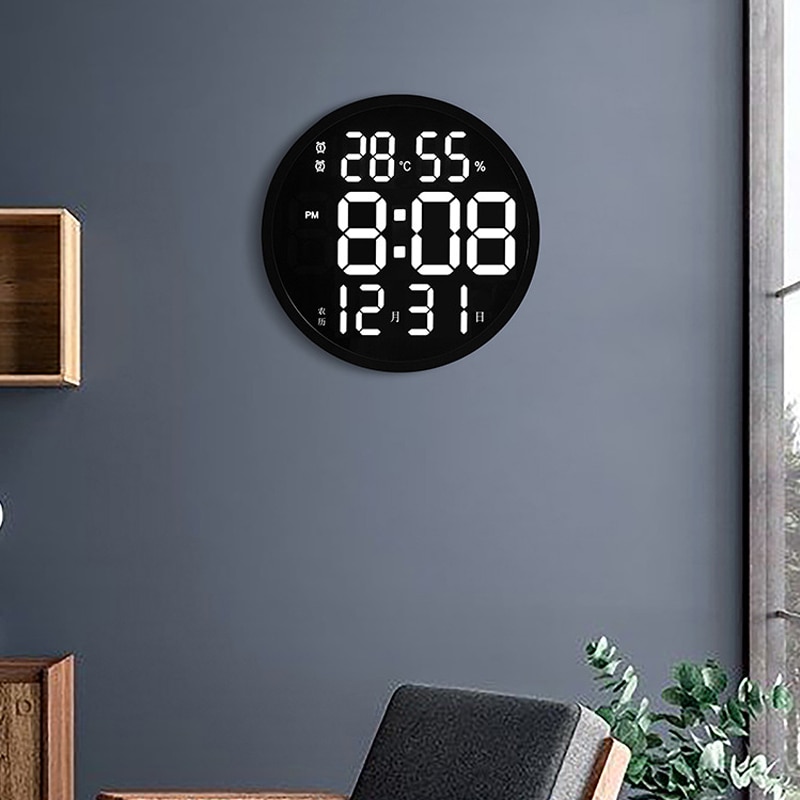 14.3 pulgadas de reloj de pared digital grande, con temperatura