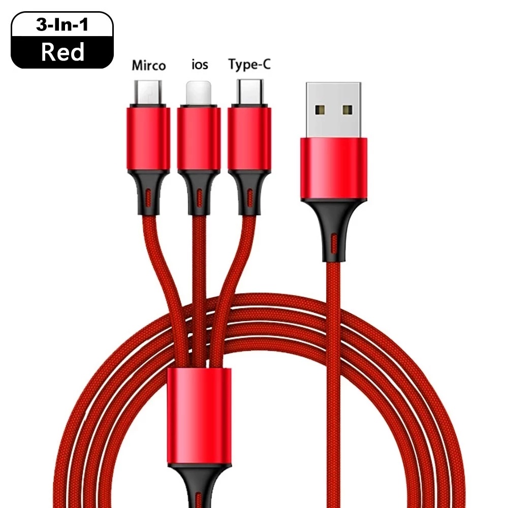 3 en 1 Multi Cable de Carga, [1.2M] Multi USB Cargador Cable