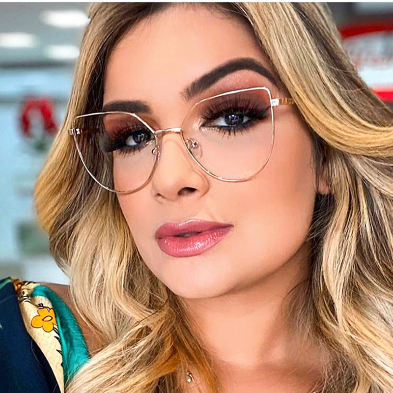 Gafas De Moda De Marco Grande Para Mujer Ojo De Gato De Gran Tamano Monturas Opticas Anti Azules Shopee Colombia