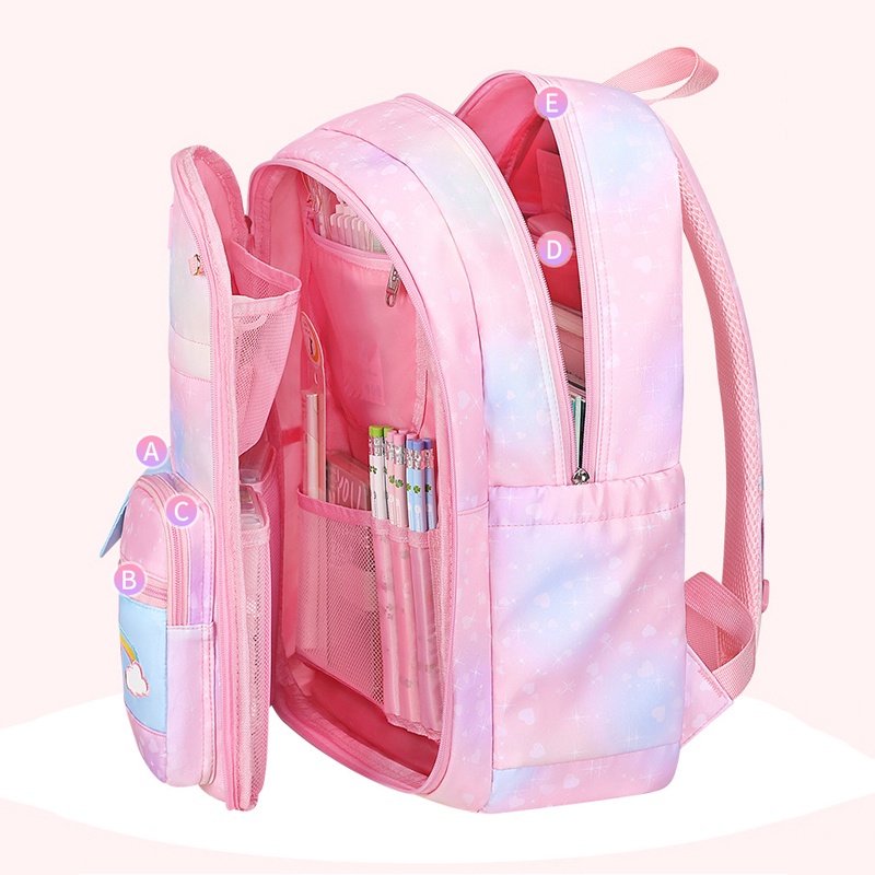 Mochila para niñas pequeñas, preescolar - corona arcoiris