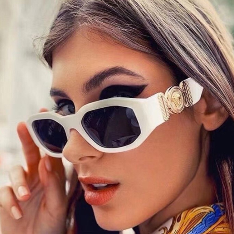 Pequeno poligono cuadrado negro gafas de sol para las mujeres de la marca de moda gradiente Ins caliente gafas de sol de los hombres Hip Hop gafas