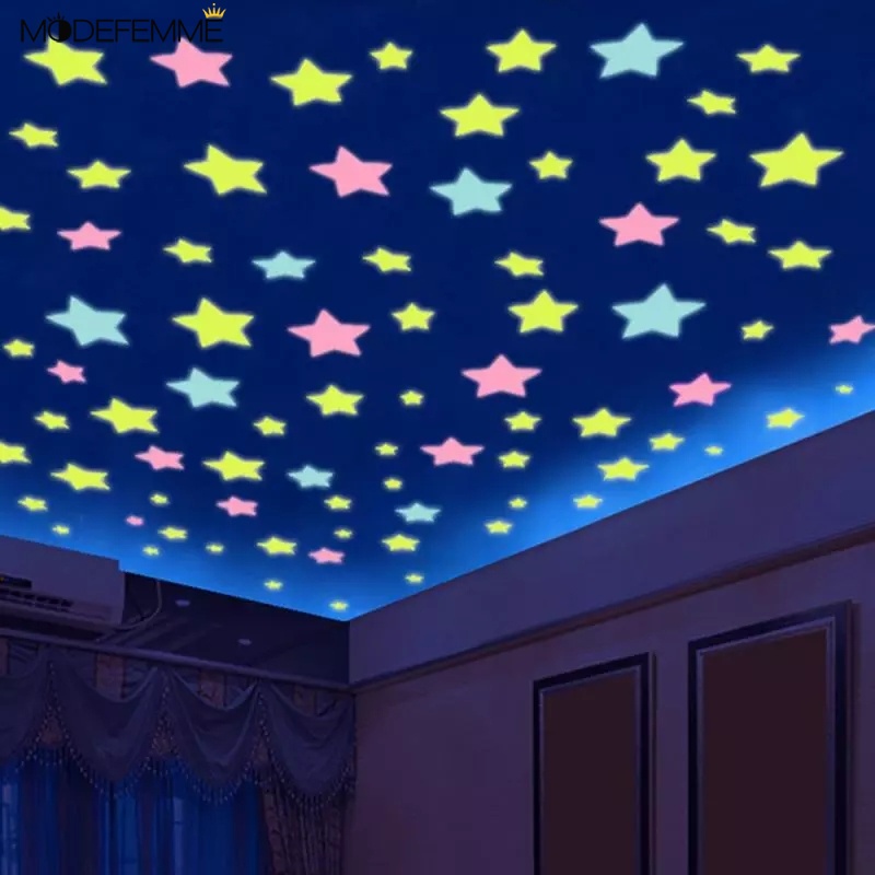estrellas fluorescentes para el techo Pegatinas luminosas de estrellas y  puntos para la pared, pegatinas que brillan en la oscuridad para habitación  de bebés y niños, decoración del hogar, accesorios - AliExpress