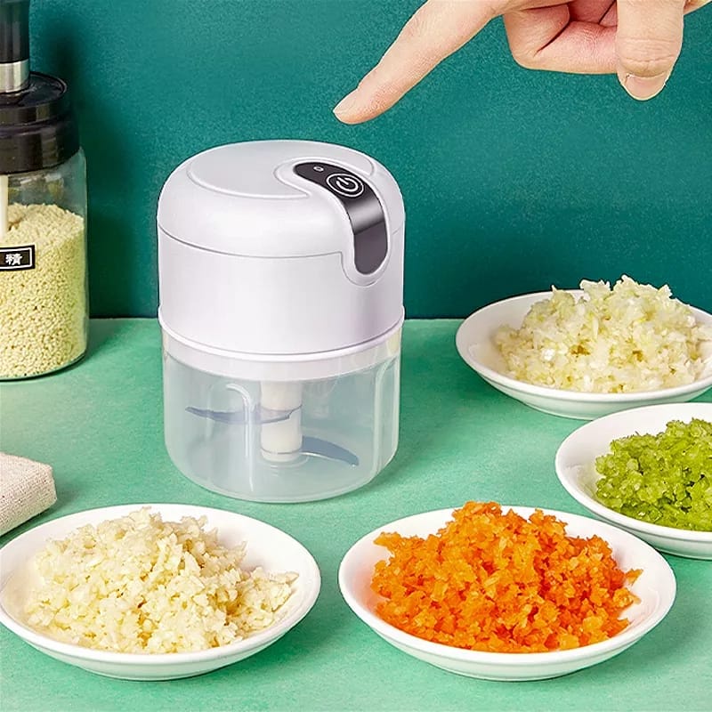 Mini Procesador Eléctrico Portátil De Alimentos Con 3 Cuchillas De Acero  Inoxidable USB 250 ml Bivolt | Shopee Colombia