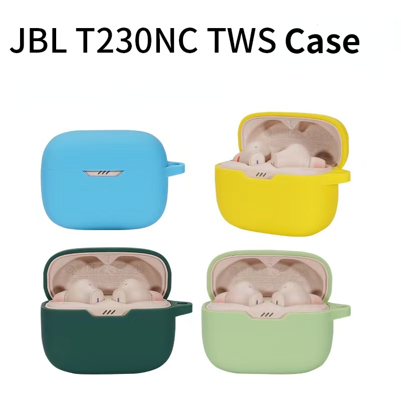 9 Colores) Para Auriculares JBL Tune 230NC TWS color Sólido Anticaída Funda  Protectora De Silicona Suave Para T230NC Con Gancho