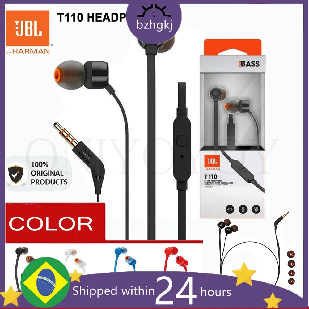 Audífonos con micrófono In Ear JBL T110 Pure Bass Originales - La