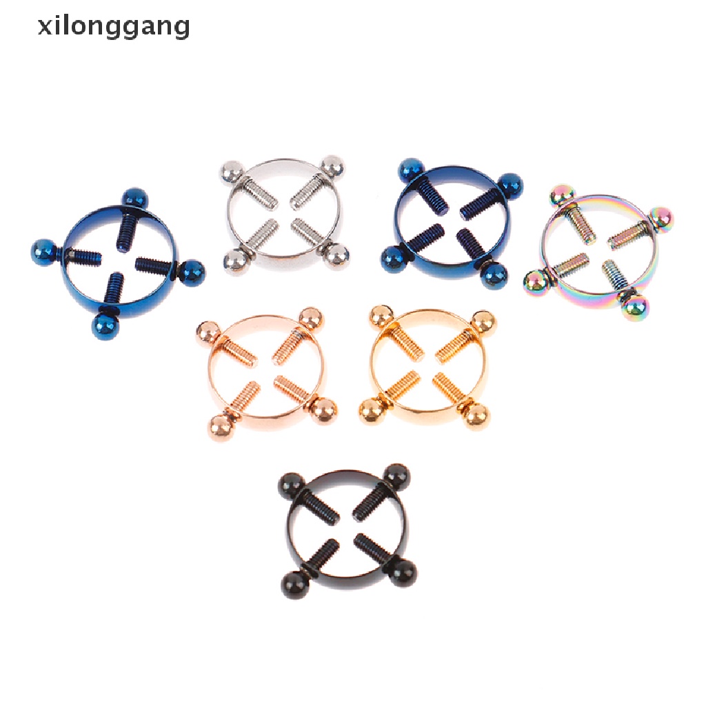 xilonggang 2 Piezas Piercing Redondo Para Pezones Joyería No Pezón Anillo  Falso Tornillo | Shopee Colombia