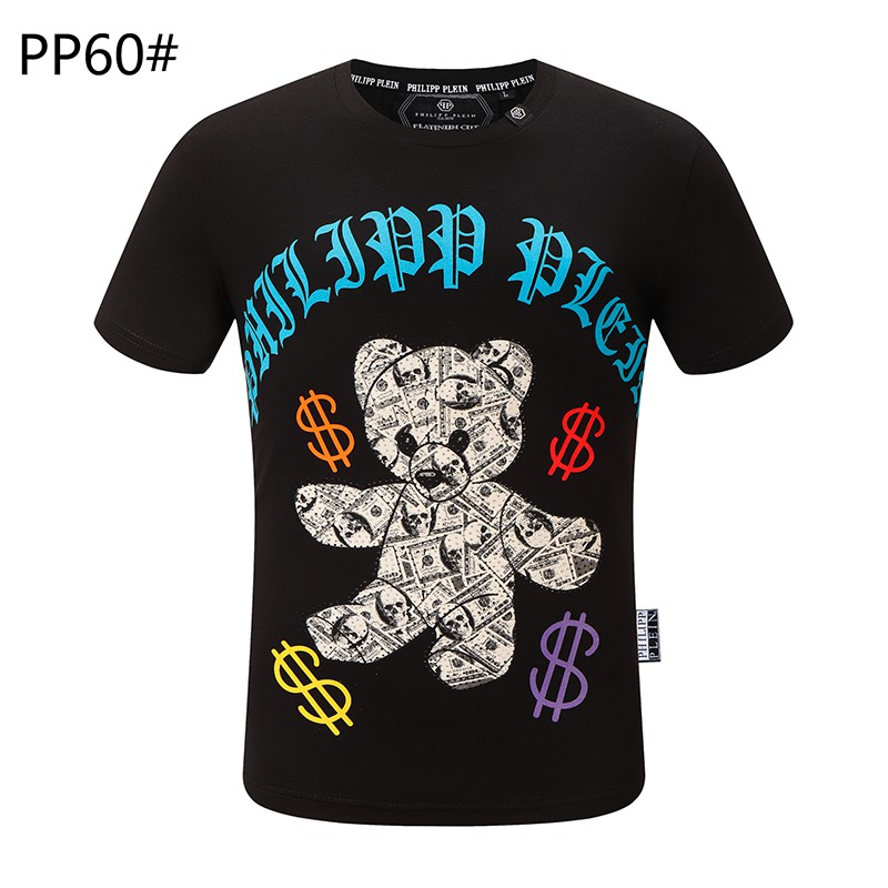 Philipp Plein Alta Calidad Oso Marron Hombres Algodon casual Comodo Cuello Redondo Camiseta De Manga Corta Shopee Colombia