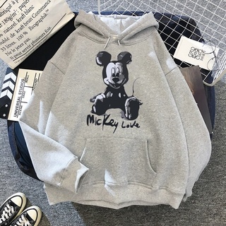 Disney Mickey Mouse Ropa De Mujer Sudaderas Con Capucha Para 2021 Oversize  Print Plus Fleece Crop Top Algodón