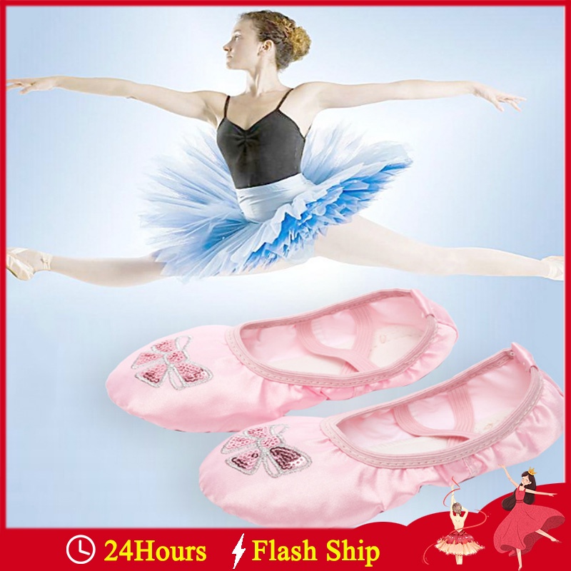 Zapatos de bailarina de práctica para niña y niña, zapatillas de