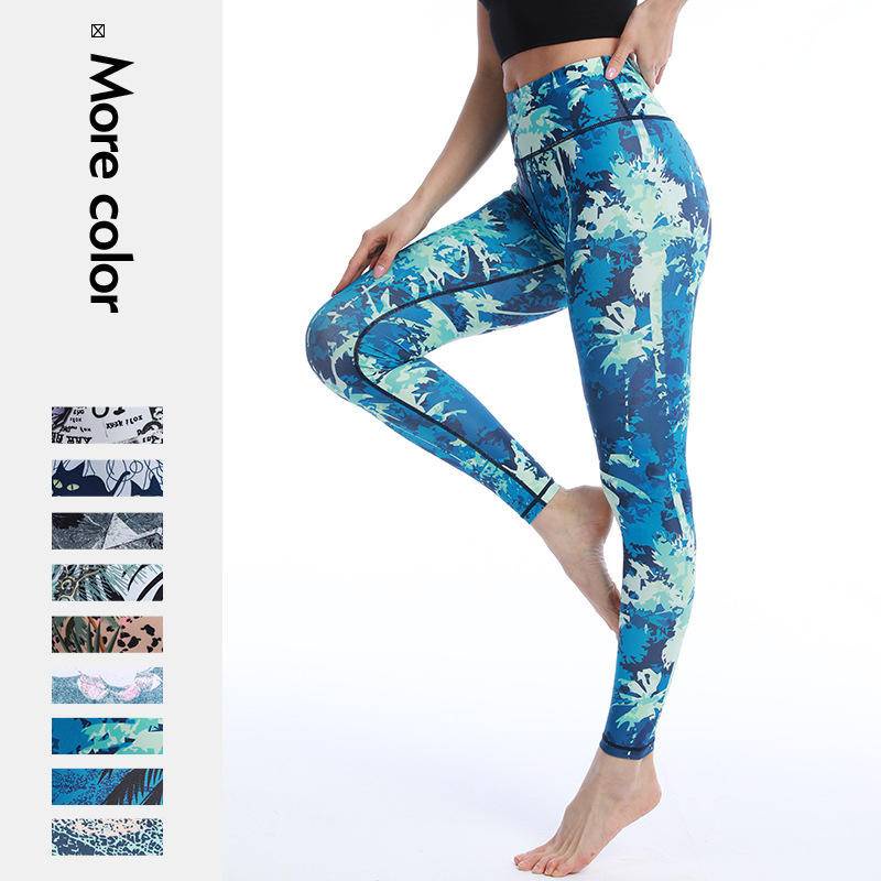 Digital Impreso Pantalones De Yoga , Mujer Cintura Alta Levantamiento De  Cadera Flaco Deportes Fitness Leggings
