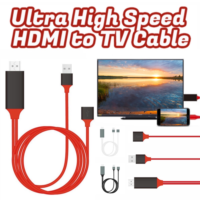 Cable adaptador USB hembra a HDMI macho 1080P HDTV TV Digital AV,  convertidor para Micro USB, tipo C, Lightning - AliExpress