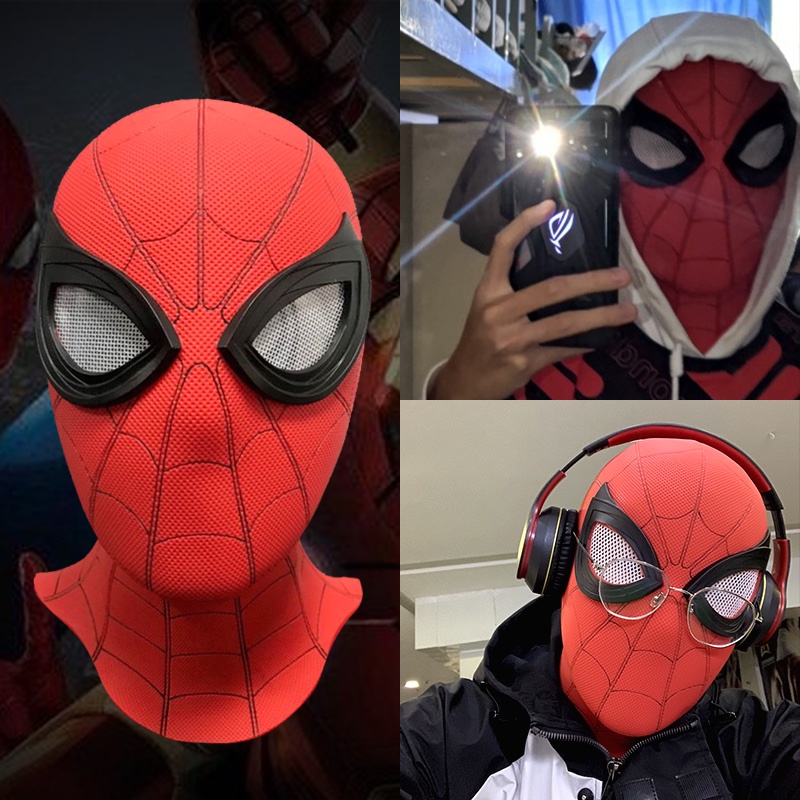 Máscara De Spider-Man – Cremallera Trasera, Tela Elástica Con Lentes De Malla, Talla Única Para Adultos Y Niños, Ideal Para Halloween