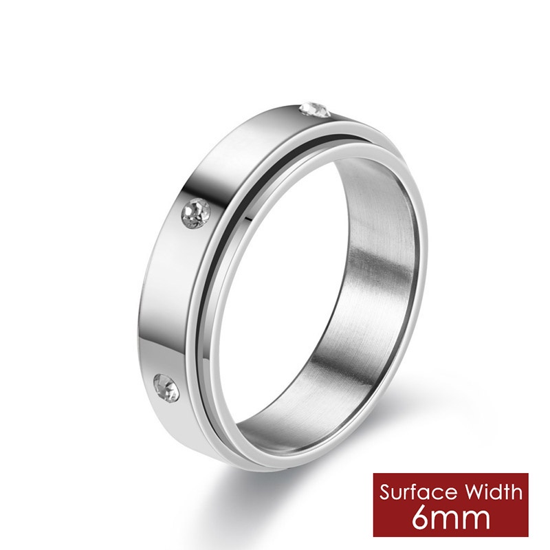 Anillos Giratorios Para Ansiedad Hombre - Acero Inoxidable Negro Y Dorado, Múltiples Tamaños