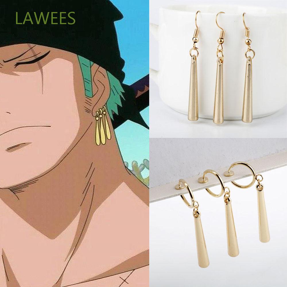 LAWEES Japan Cosplay Clip Earrings Fashion Roronoa Zoro Earrings Drop