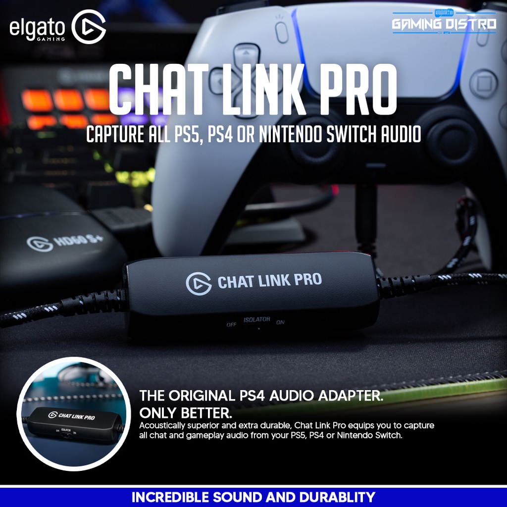 Adaptateur audio Elgato Chat Link Pro pour PS5/PS4/Nintendo Switch