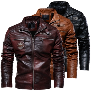 Chaquetas de cuero para hombre, chaqueta bomber, chaqueta de terciopelo