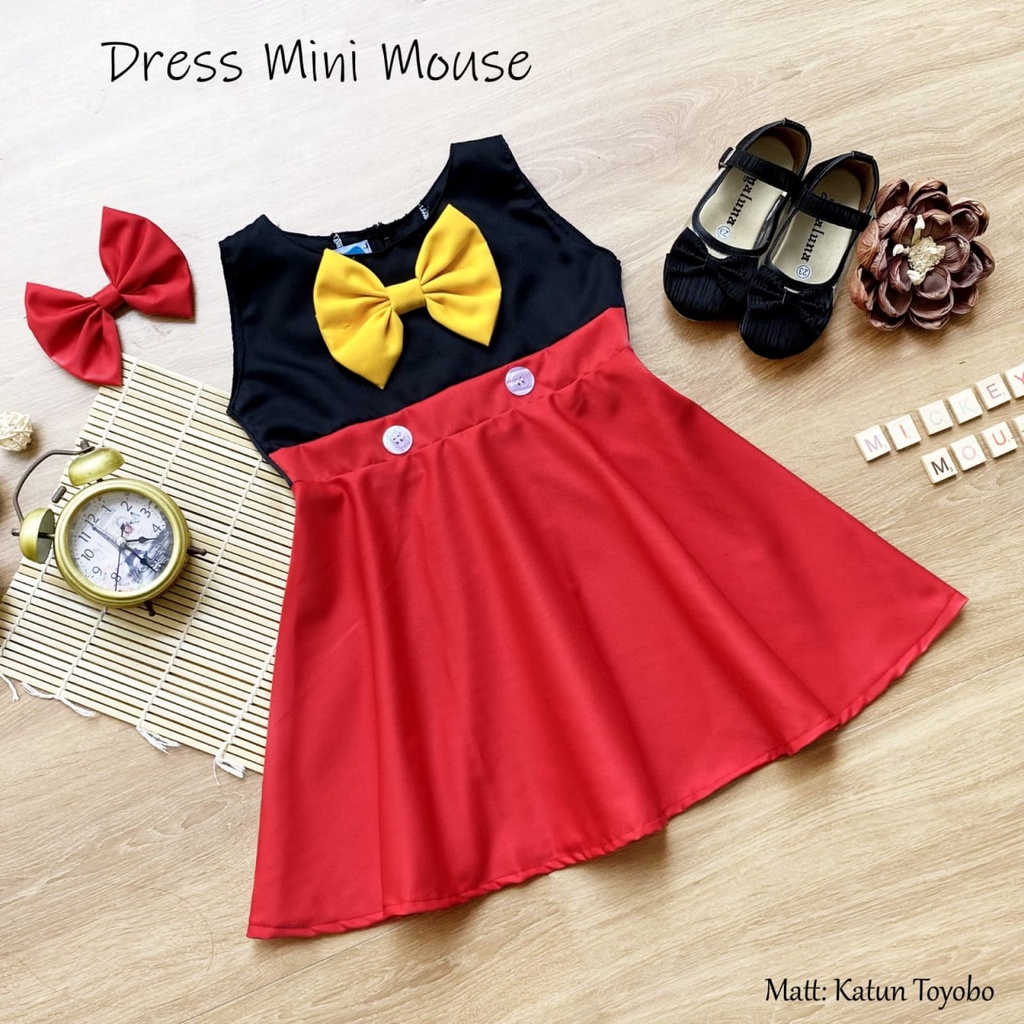 Disfraz Minnie Mimi Mouse Rojo Para Niña Talla 10 - 12 Incluye