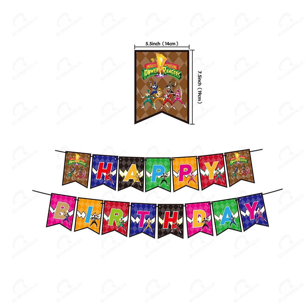 Power Rangers Tema Feliz Cumpleaños Decoraciones De La Fiesta Set Lindo ...