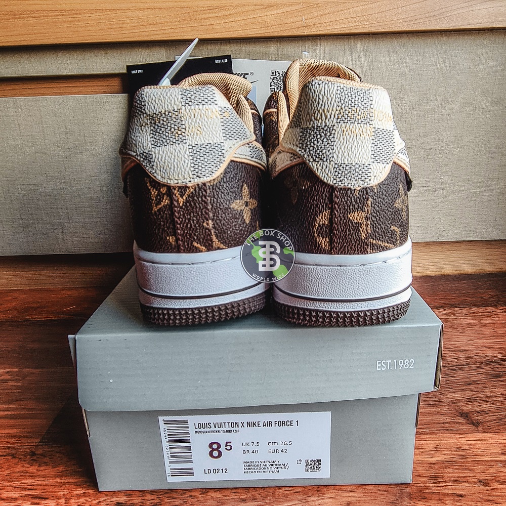 Nike Air Force 1 Low L*uis V*itton Monogram Brown Damier Azur – 21 Plugs  Outlet