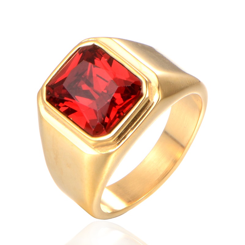 Anillo de oro 2025 con perla roja