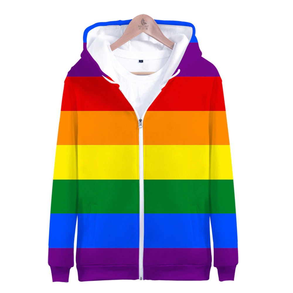 Pride Lgbt Ropa Gay Amor Lesbiana Bandera Del Arco Iris Diseño Sudaderas  Streetwear Chaqueta Con Capucha