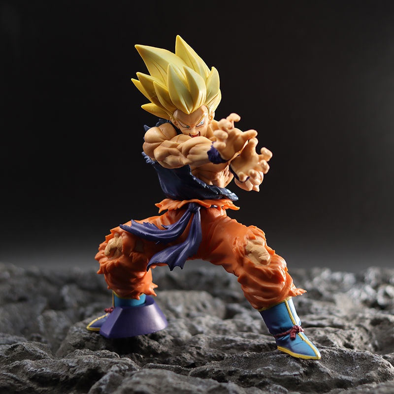 Nueva Figura De Anime De 15 Cm Dragon Ball Z Son Goku Batalla Dañadas Figuras Super Saiyan Pvc 4094