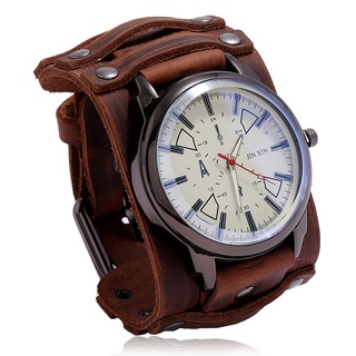 Reloj militar vintage para hombre - Reloj de pulsera de cuarzo con correa  de cuero