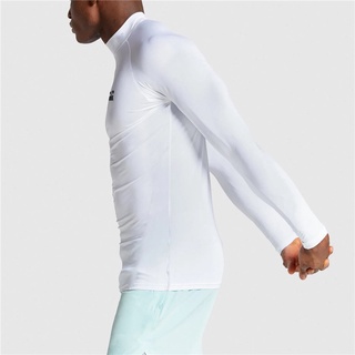 Camisa de compresión para hombre, Running de manga larga, camiseta de  cuello alto, ropa deportiva de secado rápido, elasticidad ajustada,  culturismo