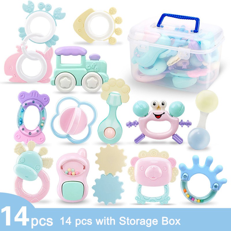 Conjunto de juguetes sonajero para bebés de 8 piezasmordederas