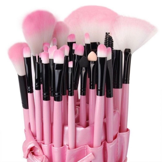  Juego de brochas de maquillaje, 22 piezas profesionales de  color rosa, kits de brochas de sombra de ojos con bolsa de almacenamiento  para niñas : Belleza y Cuidado Personal