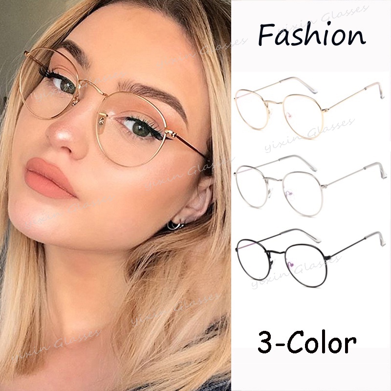 Gafas Redondas De Metal Unisex Marco De Oro Ovaladas Pequenas De Moda Diseno Simple Sin Potencia Retro Hombre Mujer Para Mujeres Hombres Shopee Colombia