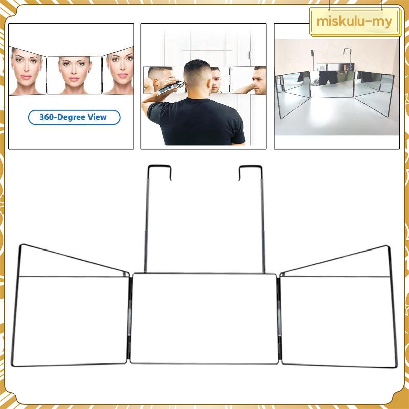 Espejo de 3 vías, espejo triple, herramienta de corte y peinado, espejo de  3 vías con soportes de altura ajustables para maquillaje y corte y peinado