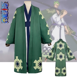 One Piece Anime Roronoa Zoro Cosplay Costume Kimono Robe Full Suit ...