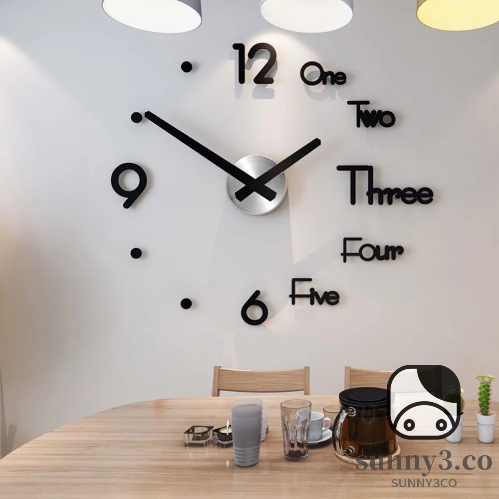  Reloj de pared grande DIY, Diseño decorativo moderno sin marco  3D espejo superficie números relojes de pared