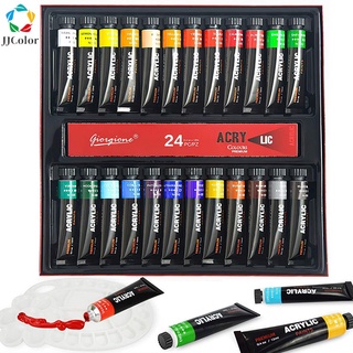 12/24 Colores Impermeable Acrílico Kit De Pintura Acrílica 5ml