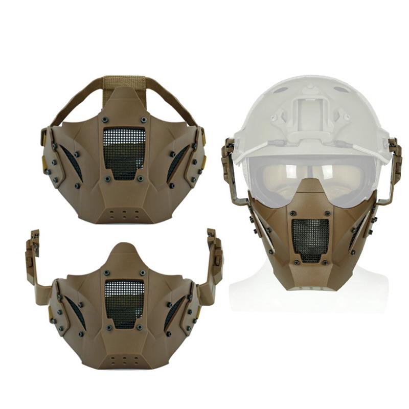 Máscara protectora de media cara para caza, mascarilla táctica transpirable  para Airsoft Paintball CS, máscara facial de combate con conector para  casco – Tienda Online