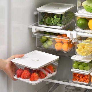 2/4/6/8pcs Organizador De Refrigerador Apilable, Contenedor De Despensa De  Cocina Transparente Con Asas
