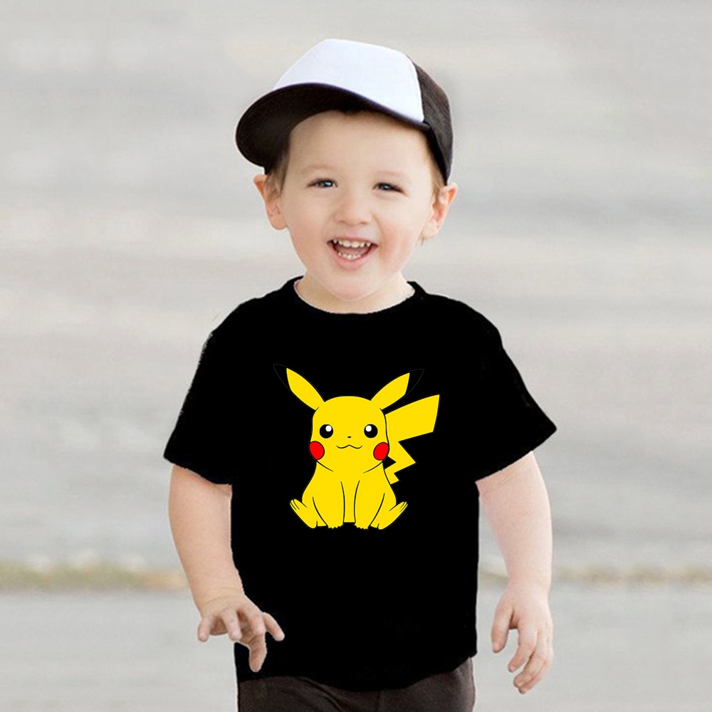 POKEMON GO Cute Pikachu Chica Y Ni o Camiseta De Dibujos Animados