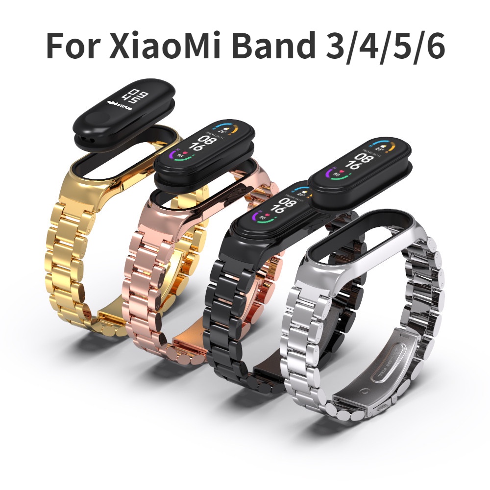 Correa Para Mi Band 6 5 4 3 Pulseras De Metal 5 Pulseira 4 Pulsera Para Xiaomi  Miband 3 Acero Inoxidable