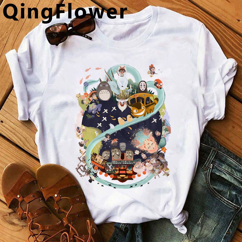 Totoro Studio Ghibli Camiseta Mujer Más Tamaño Estético Gráfico