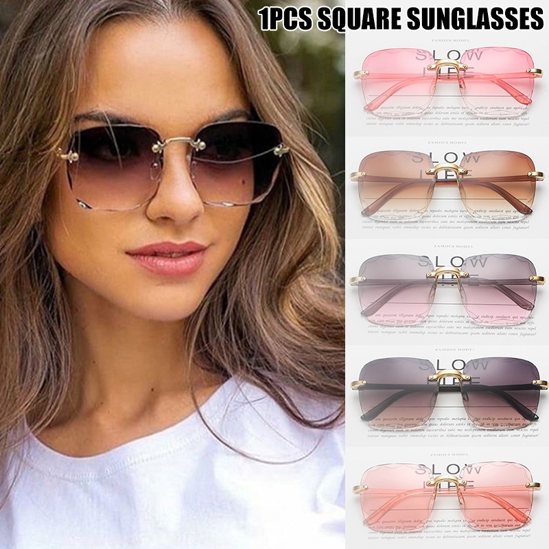 lentes de sol sin para mujer/lentes grandes/protección uv sin lentes de sol de varios colores de talla única | Shopee Colombia