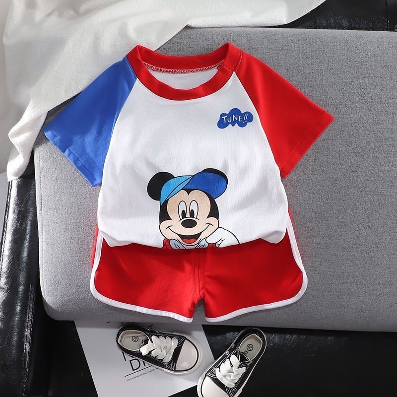 1 2 3 4 Años De Edad Bebé Niño Conjuntos Ropa Mickey Mouse Camiseta + Pantalones Niños 2 Piezas Conjunto De Verano Trajes | Colombia