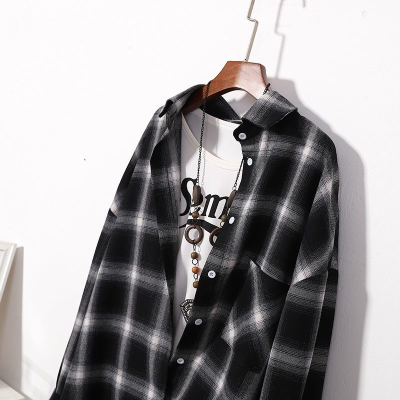 Camisa cuadrada blanco y negro cheap