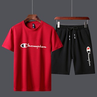 Champion Casual Camiseta Y Pantalones Cortos Conjuntos M-4xltraje De Ropa  Deportiva Transpirable | Shopee Colombia