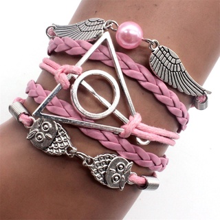 Moda Harry Potter Paz Paloma Búho Tejida Pulsera Para Las Mujeres Retro  Forma De Ala Cuerda De Mano Hombres Pareja Accesorios