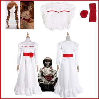 Disfraz de Annabelle mini vestido blanco para mujer