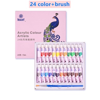 12/24 Colores Impermeable Acrílico Kit De Pintura Acrílica 5ml Tubo Dibujo  Conjunto Para Niños Y Adultos Suministros De Arte